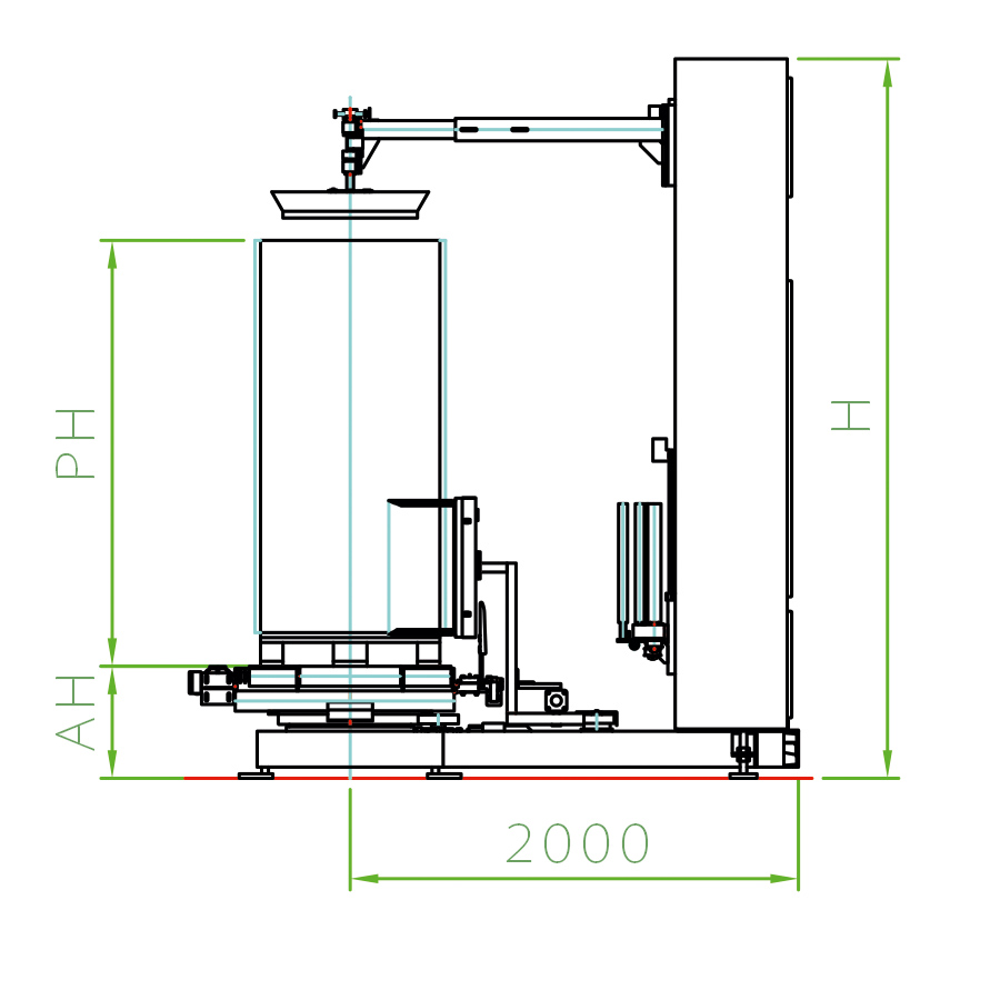 LITOMAT V300 Liegat-LITOMAT V300 - vollautomatische Stretchfolien-Verpackungsanlage